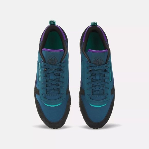 Reebok Classic Leather Shoes Escape Blue / Black / Utility Brown M10.5 W12 - NIB - Picture 4 of 5